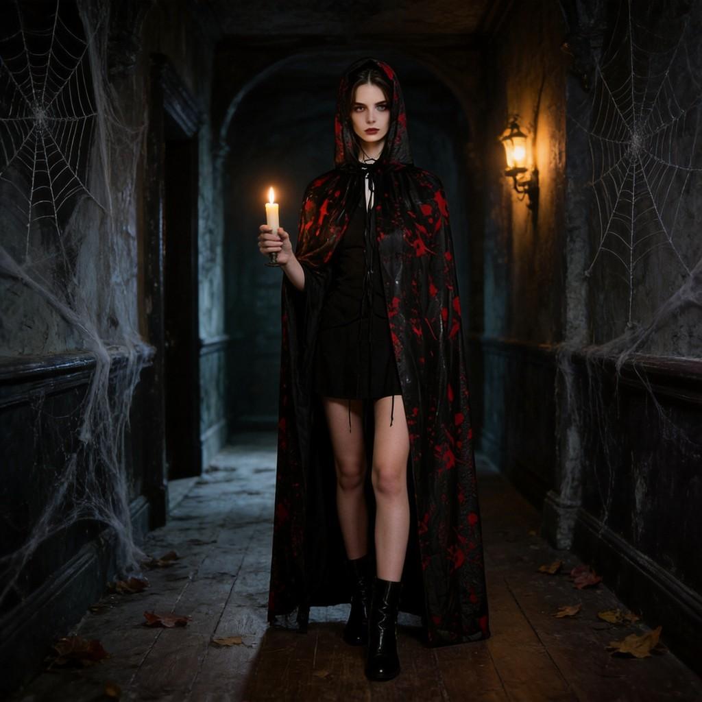 Halloween Costume Cloak For Kids Adults With Bloodstain Effect For Party Cosplay
