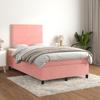 3142958 vidaXL Divan Bed with Mattress Pink 120x200 Cm Velvet