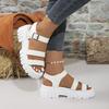 Fashion Women Shoes Black Platform Women Sandals Summer 2024 Female Shoes Woman Block Heel Fashion Buckle Causal Sandals High Quality