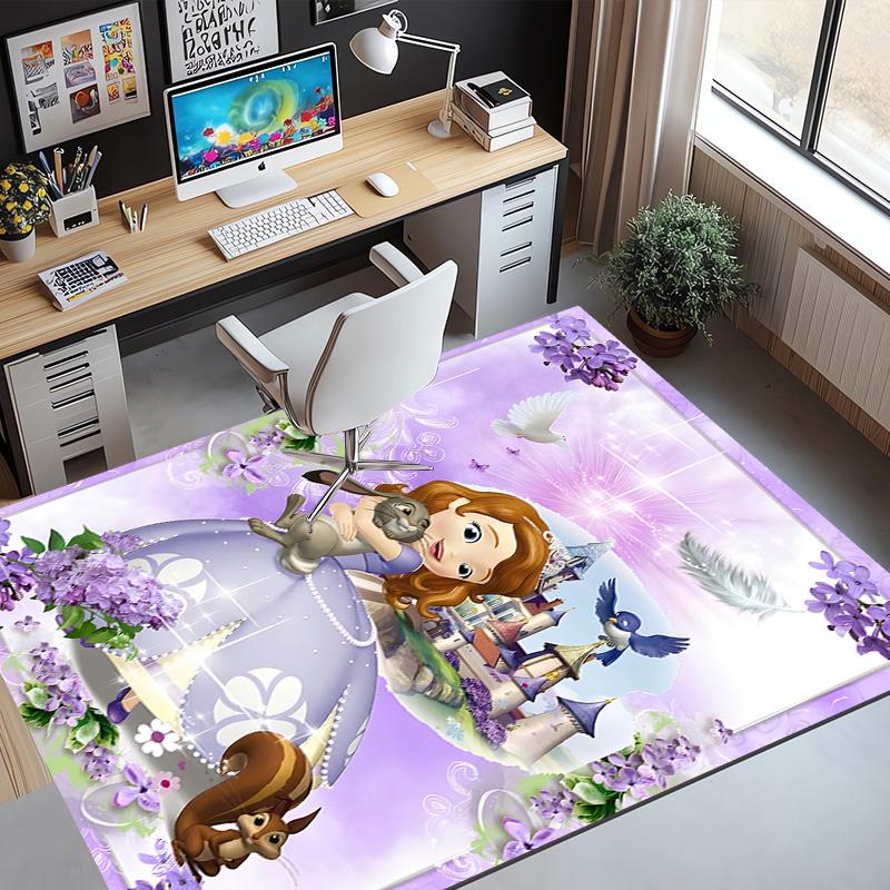 Sofia the First Pattern Rug, Indoor/Outdoor Mat, for Picnic, Gameroom, Bedroom, Office, Living Room, Home Decor Carpet, Birthday Gift