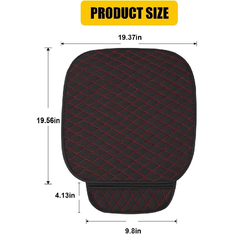 Car Seat Cover, Comfortable Anti-Slip Linen Auto Front Seat Protector, Breathable Seat Bottom Cushion Pad with Storage Pocket, Universal Vehicle