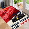 Custom Name Yuki Tsunoda Crystal Velvet Floor Rug Personalized Text Soft Carpet Home Decor