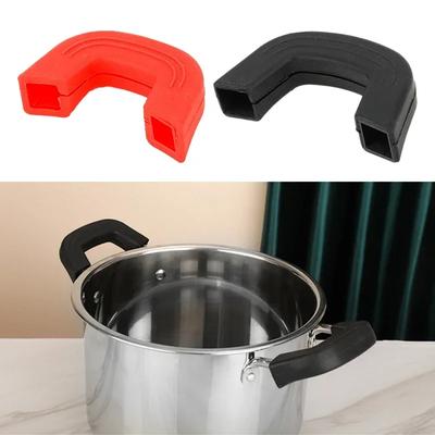 1Pcs Silicone Anti-Scald Pot Handle Protectors Non-Slip Pot Clip Sleeves Heat Resistant Oven Gloves Kitchen Cookware Holders