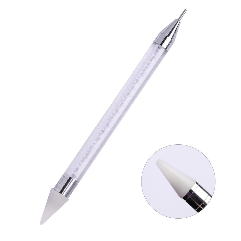 

Двусторонний дотс для нейл-арта с восковым наконечником и пинцетом для страз белый