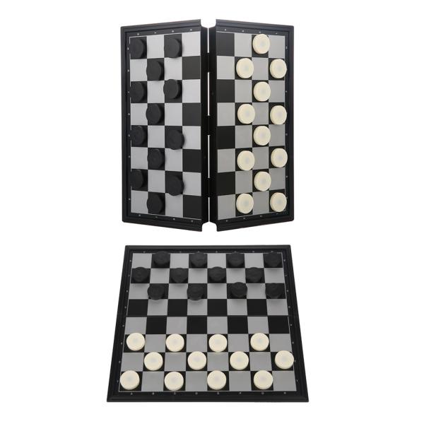 1 Set Checkers Durable Folded Plastic Chess Checkers Checkers Set Draughts for Kids Children Adults