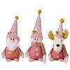 Pink Santa Claus Doll Decor Handmade Merry Christmas Decorations  New Year Gifts