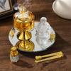 Ensemble Porte-Encens Brûleurs Style Arabe Coupe-Vent avec Pot pour Espace de Méditation Diffuseur Parfums d'Ambiance Accessoires