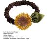 Women Hair Rope Realistic Sunflower Decor High Elasticity Elastic Band Pastoral Style Decorative Washable Ponytail Holder Large Intestine Hair