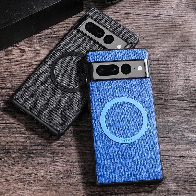 Etui na Pixel 9 8 7 6 9Pro XL 8A 7A 6A Tkanina Ładowanie bezprzewodowe Magnes do Magsafe Pokrowiec Odporny na wstrząsy dla Google Pixel7