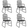 Vidaxl 5-Piece Garden Furniture Set, Black, PVC Rattan