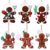 Cross Border Gingerbread Man Christmas Pendant Christmas Tree Decoration Scene Arrangement Props Plush Chef Gingerbread Man