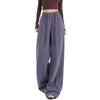 Women Autumn Winter Loose Sports Pants Elastic Waist Casual Trousers Solid Color Joggers Warm Daily Streetwear Pants