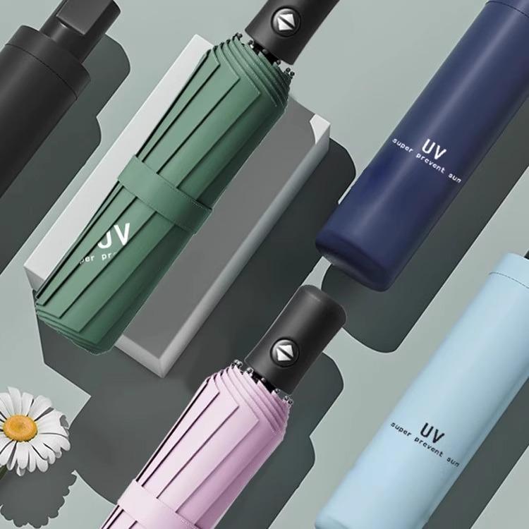 Guarda-chuva dobrável compacto anti-UV - Leve, portátil, proteção unissex contra sol e chuva