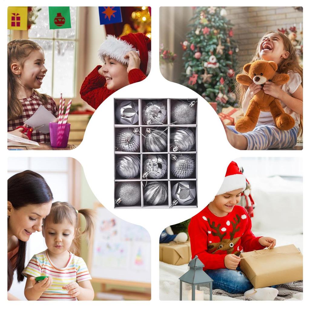 Christmas Ornaments Balls 2.36inch Shatterproof Globes 12 Pieces Christmas Ornaments Set For Home Dance Party Wedding Yard