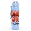 1PC Love Like Jesus Bow Letter 750ml Color Plastic Sports Water Bottle Leakproof Flip Straw Lid Suitable for Sports Office Home Use