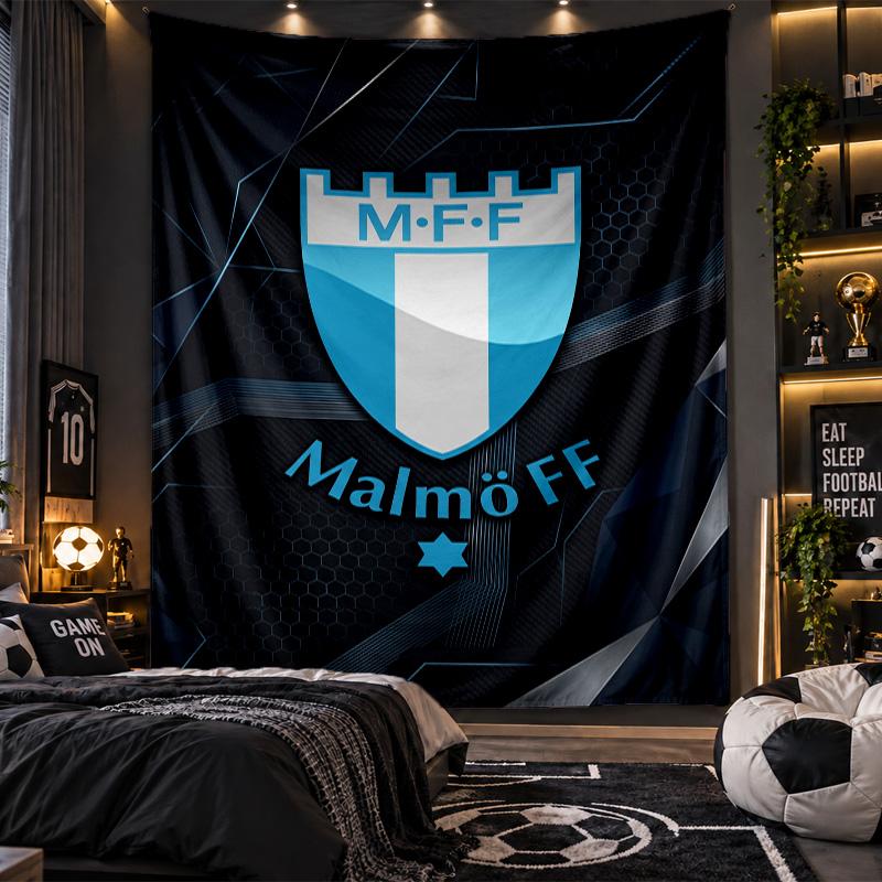 Gobelin wiszący na ścianę z nadrukiem Malmö FF Tkanina do salonu sypialni Dekoracja domu