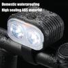 2 In 1 USB 120dB Loud Horn Cycling Flashlight Bicycle With Horn 2000LM Bicycle COB Front Light Rechargeable Waterproof  Light