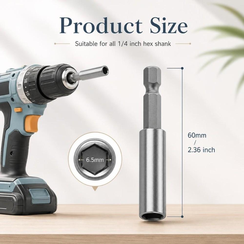 5PCS 1/4 Inch Hex Shank Magnetic Drill Bit Holder Drill Bit Extension Socket  Drilling Application