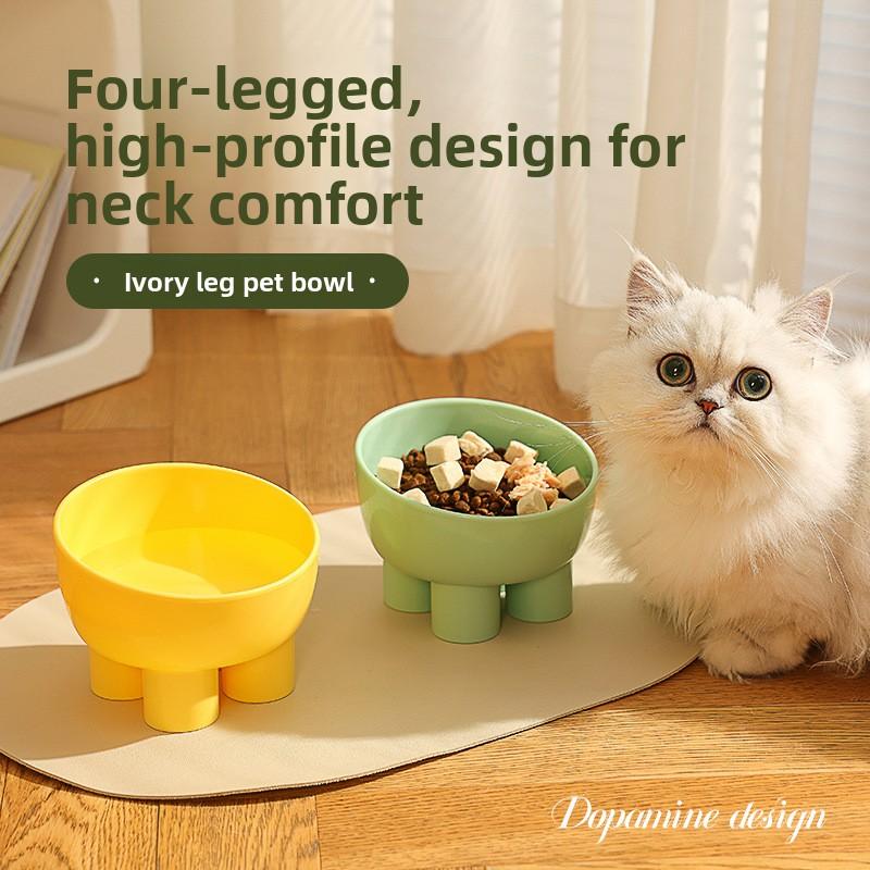 New Macaron-colored Elephant Leg Neck Guard Bowl Cat Food Bowl Cat Bowl Anti-knock Pet Bowl Food Utensils