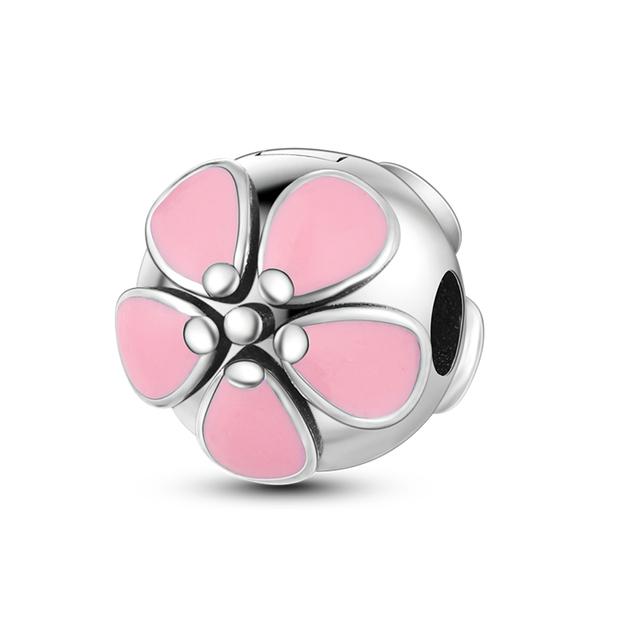 Fecho Prateado Clipe Prateado 925 Berloques Contas Stopper Serve Pulseira Clipe Joia Prata 925