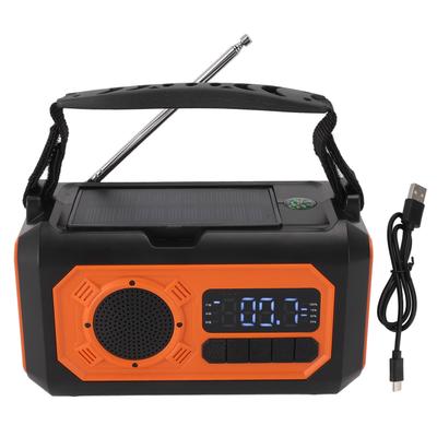 Radio pogodowe na sytuacje awaryjne 12000 mAh Radio solarne z korbką ręczną Latarka Lampka do czytania Kompas Telefon