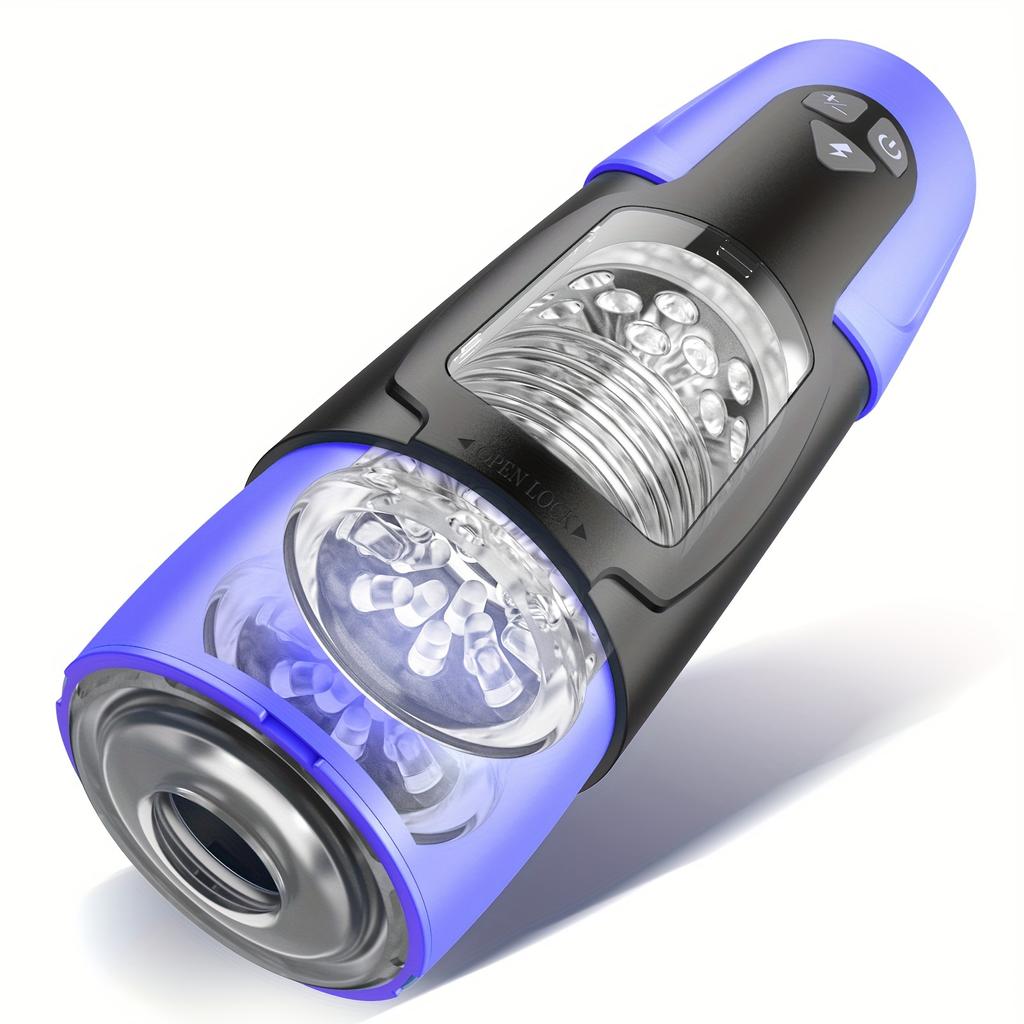 1pc Automatic Male Masturbator Cup, Penis Pump Enlargement, Fully Waterproof Male Masturbators Sex Toy Pocket Pussy With 7 Sucking Rotating, Blowjob M