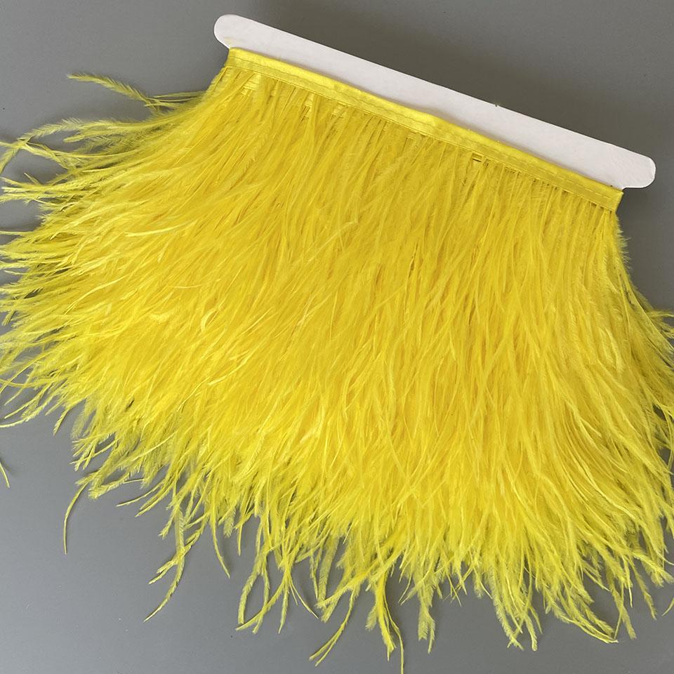 FeatherOstrich Feathers Trim 10 Meter 13-18 CM Feather Plumes Ribbon Selvage For DIY Wedding Dress Decoration Crafts Accessories