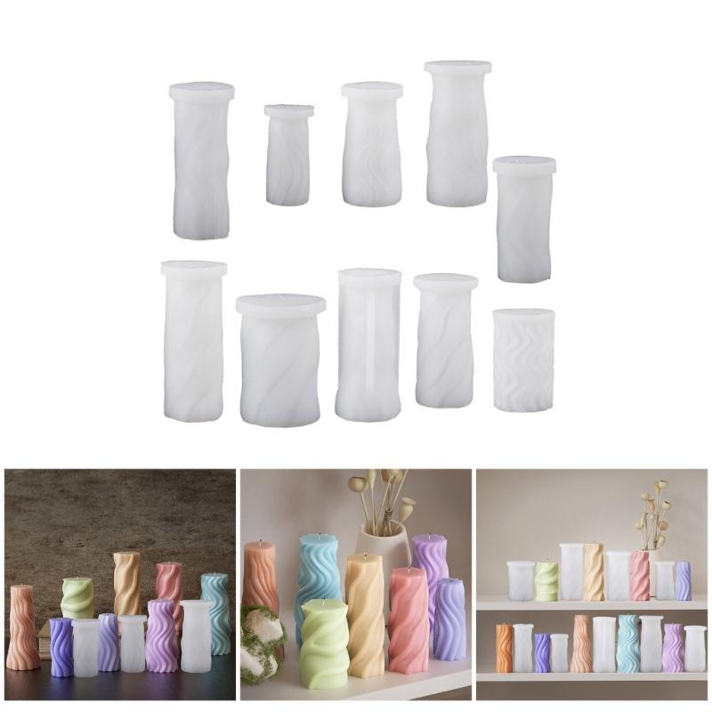 Flexible Silicone Mold Cylinder Shaped Wax Candle Molds Scented Aromatherapy Making Mould Handmade Ornament Mould