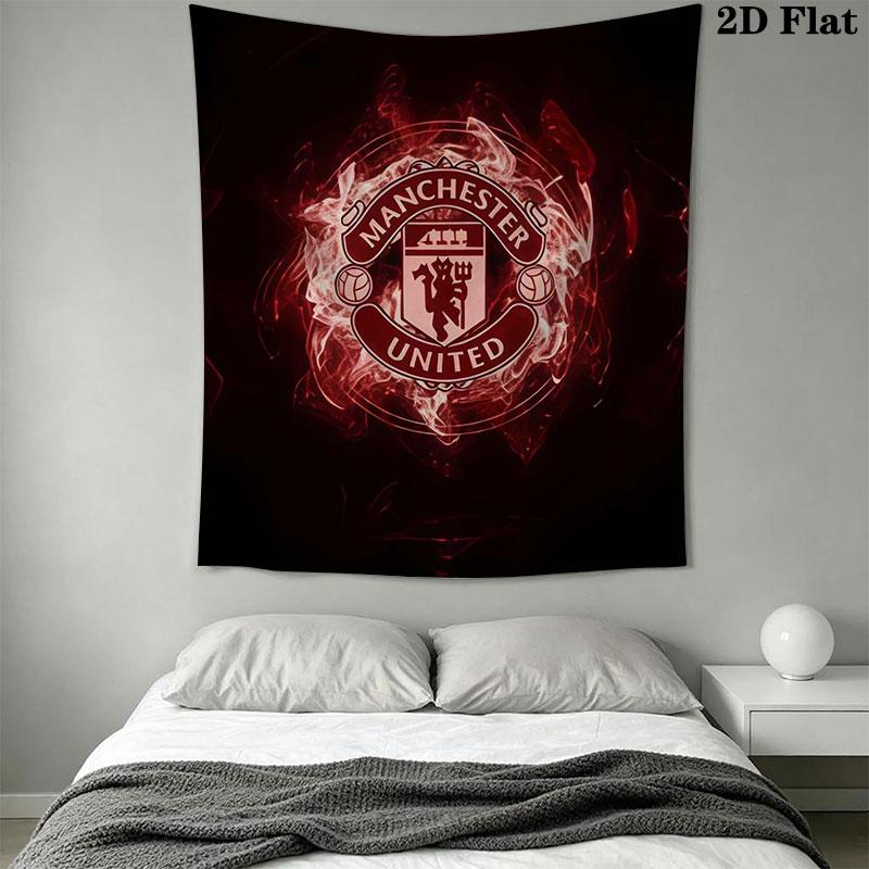 Man Utd E Wall Hanging Printed Fabric Blanket Decorative Tapestries for Bedroom Living Room Home Decor