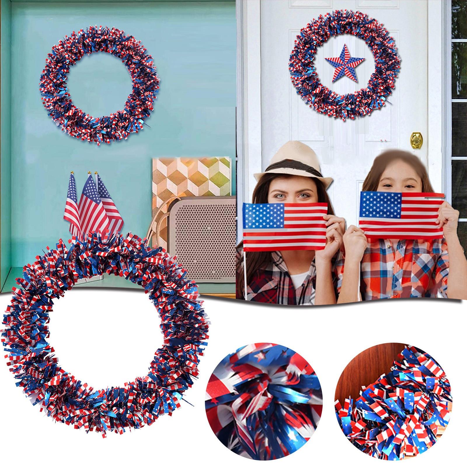 

Патриотический венок для входной двери, венок четвертого июля и декор ко Дню ветеранов