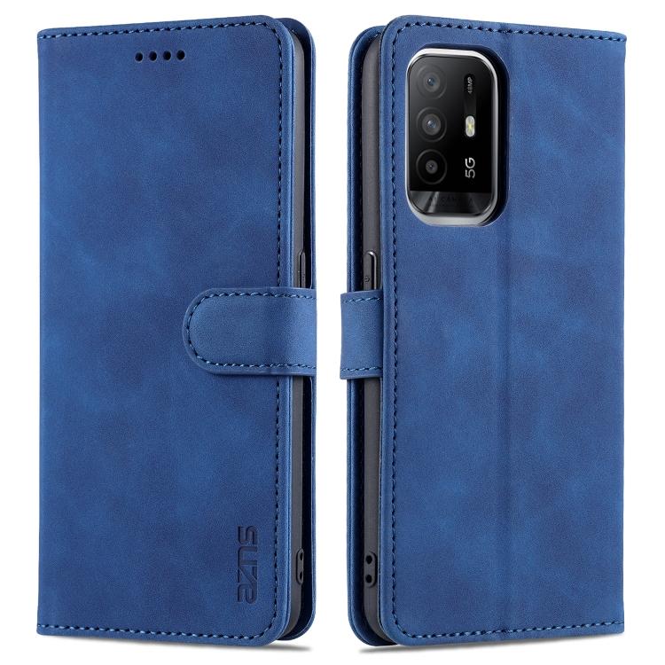 Für OPPO A94 5G / A95 5G / Reno5Z 5G / F19 Pro+ AZNS Hautgefühl Kalbsleder Textur Horizontal Klappbare Ledertasche mit Kartenfächern & Halter & Geldbörse