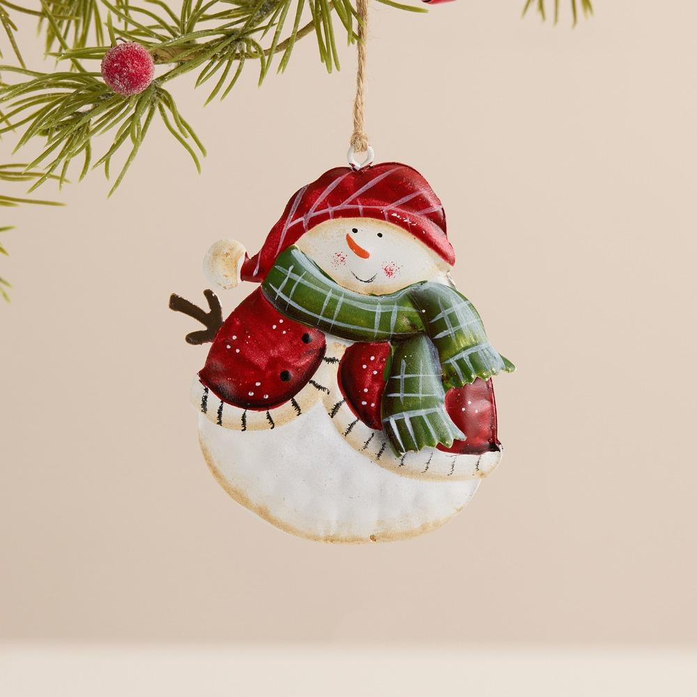 Cute Handmade Snowman Hanging Model Hanging Cartoon Xmas Ornament Iron with Lanyard Christmas Tree Decor Festival Decoration