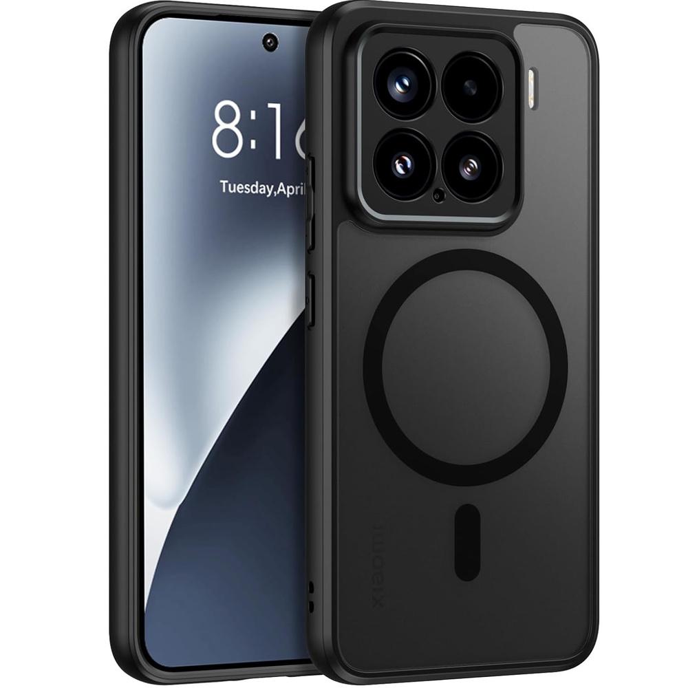 Case for Xiaomi 15, for MagSafe, ERBORD Matt Case, Black + Screen Glass