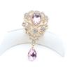European and American Style 1 Piece 40 * 70MM High-end Diamond Studded Water Droplet Glass Brooch DIY Suit Dress Collar Decorati