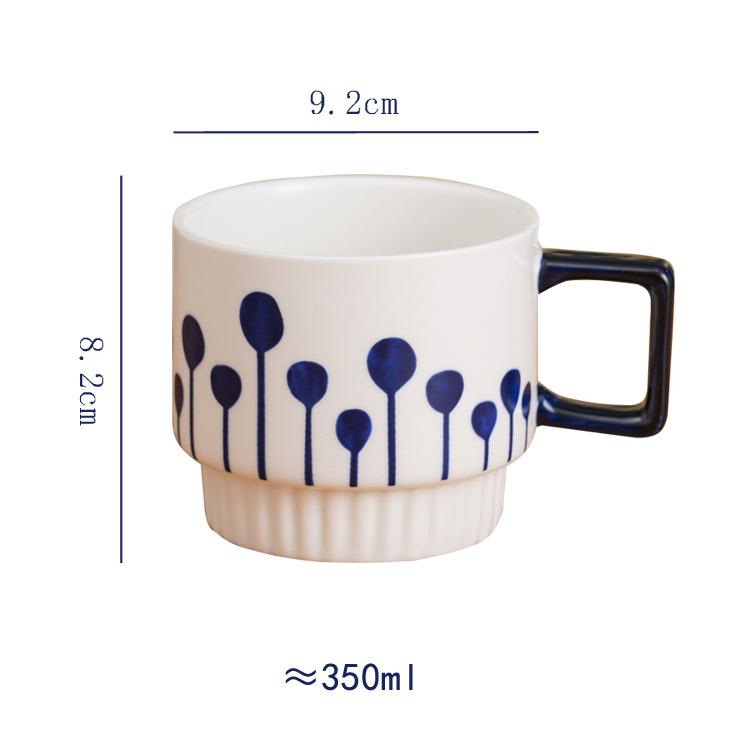 Creative Stacking Cup Painted Pattern Porcelain Mugs Tableware Coffee Mug Dining Table Afternoon Tea Teacup Fruits Juice Cup