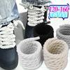 Coarse Cotton Linen Twist Weave Shoelaces Solid Color Rope Shoes Laces Men Women Trendy Black White Kpop Sport Casual Shoestring