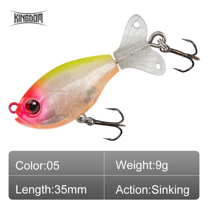 Kingdom GOLDPOP Fishing Lures 35mm 5.5g/9g Floating & Sinking Pencil Popper Hard Bait Soft Rotating Tail Topwater Wobblers Baits