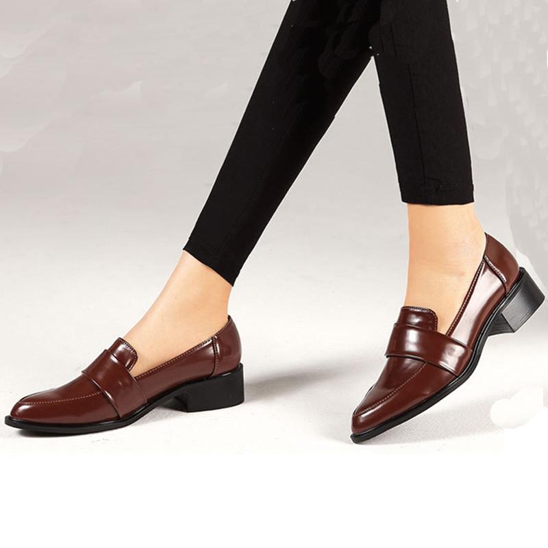 Fashion Pointed toe widen strap loafers women sewing slip on shallow mouth moccasins solid microfiber 2 wear women shoes over size 34-42
