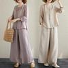 Spring/Summer New Chinese Style Embroidered Shirt & Loose Casual Pants Set