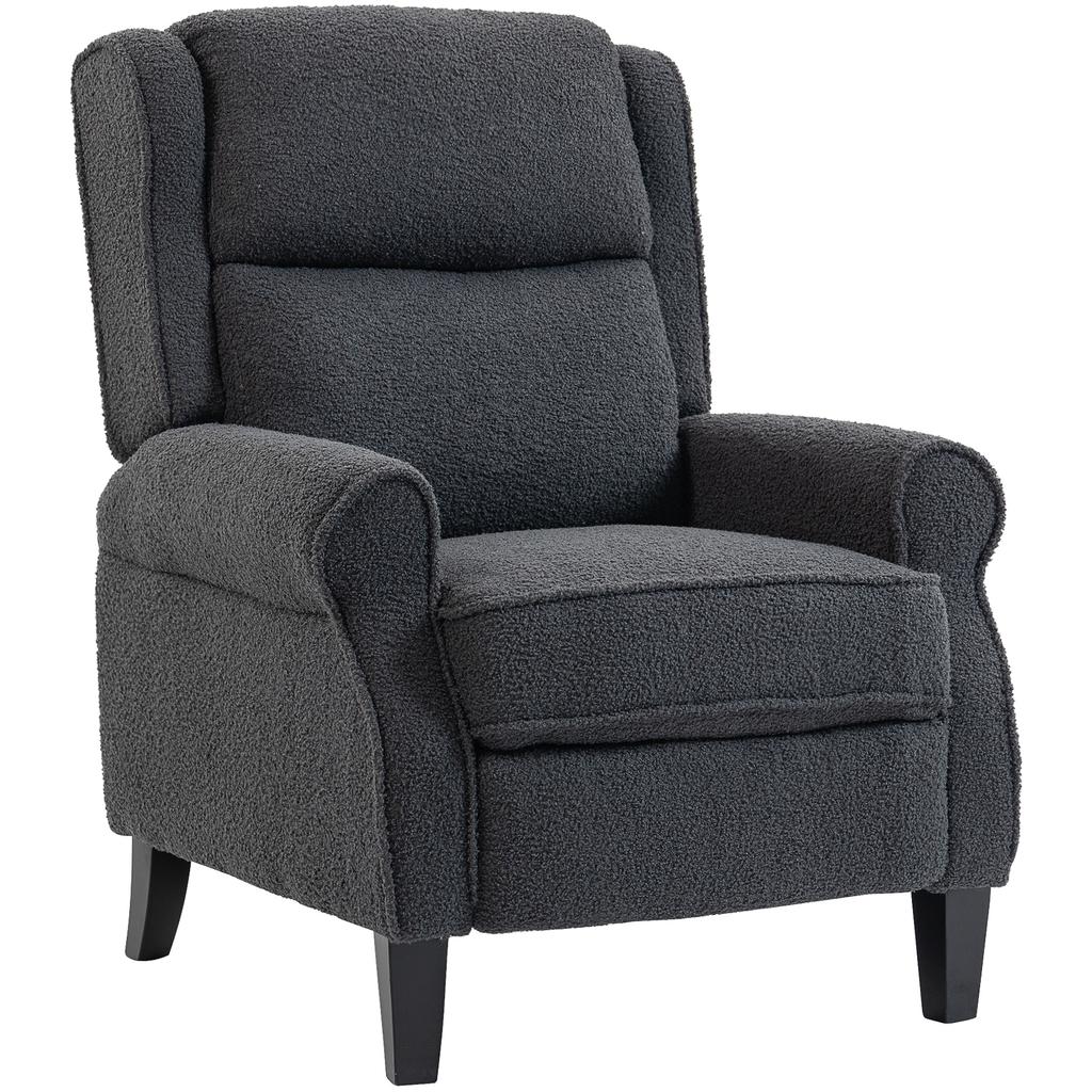 132 degrees Recliner Armchair, with Extended Footrest - Dark Grey