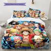 One Piece Art Pattern Bedding Quilt Set Quilt Cover Pillowcase Home Birthday Gift(1 * Duvet Cover + 2 * Pillowcase, Without Core)