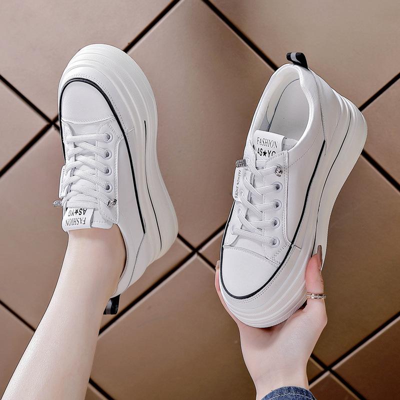 Inner heightening platform casual shoes autumn season new dad shoes elastic band single shoes