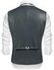 Men's Lambskin Leather Handmade Western Vest Coat Classic Gray Button Formal Wera