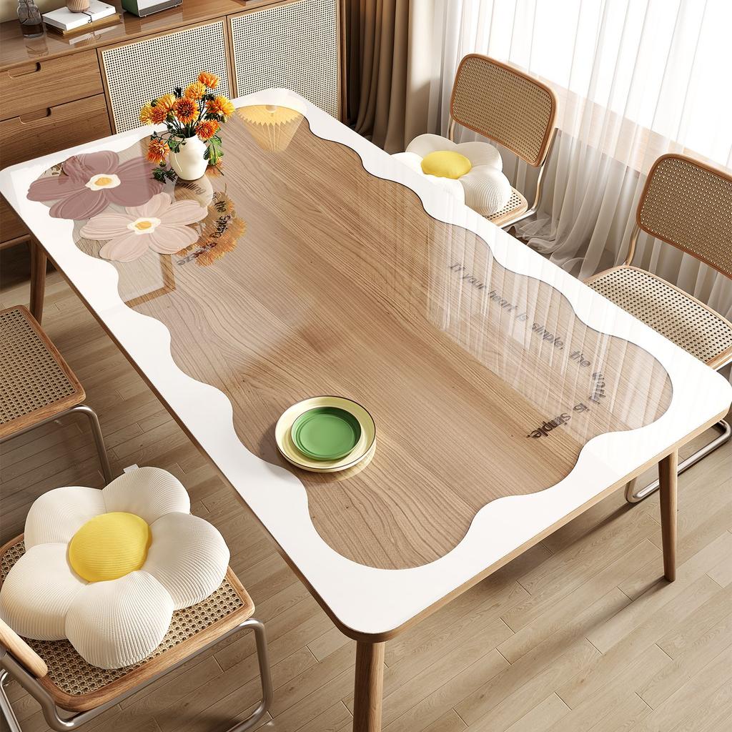 Weiche Glas-Tischmatte—Verdickt, Fettbeständig, Wasserbeständig, Hitzebeständig, Waschfreie PVC-Tischdecke—Transparente Esstischmatte