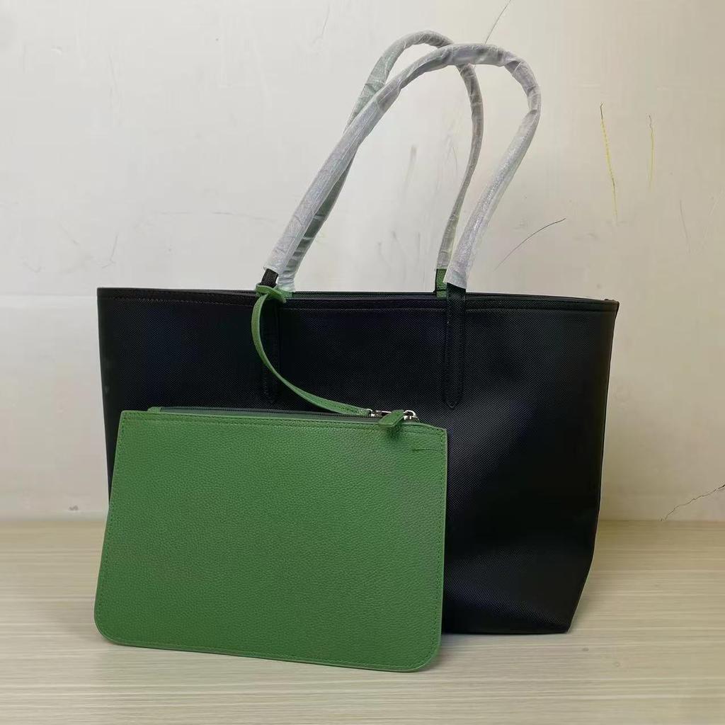 French Crocodile Women's Color Block Large Capacity Tote Bag - Fashionable and Simple Shoulder Handbag.