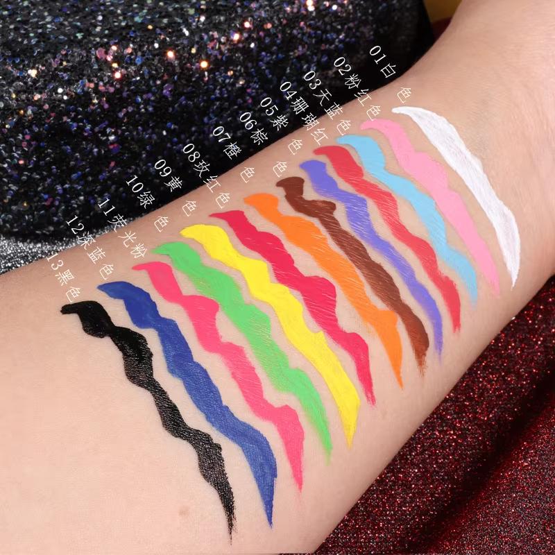 17 Barev Neonová Tekutá Tužka na Oči Voděodolná Barevná Modrá Zelená Žlutá Bílá Tužka na Oční Linky Dámský Make-up Oči Kosmetika