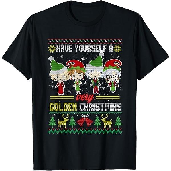 The Golden Girls Have A Golden Christmas Ugly Sweater Logo T Shirt IA889 Unisex T-Shirt S