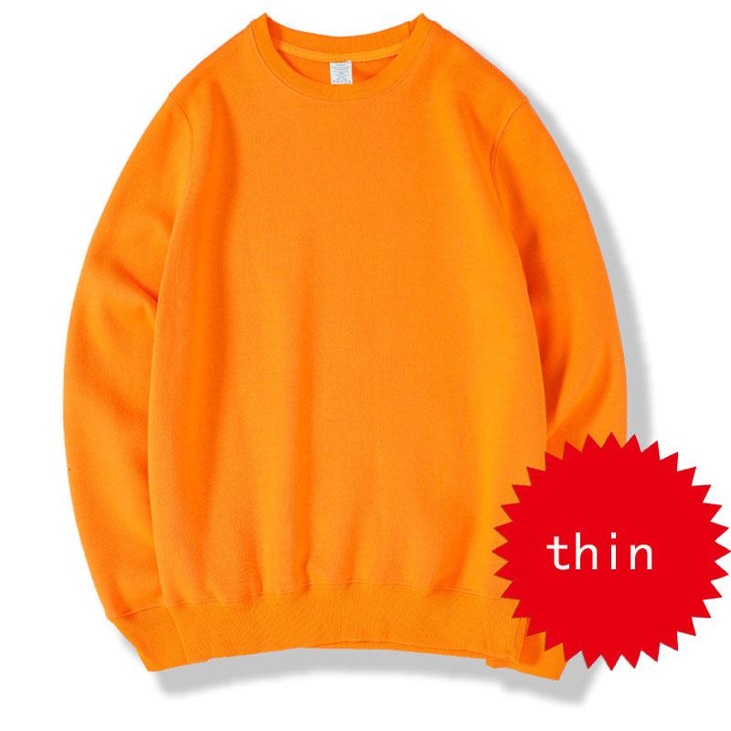 Тонкий свитер для пар пуловер с длинными рукавами махровый спортивный свободный мужской свитер с круглым вырезом S оранжевый 1679₽