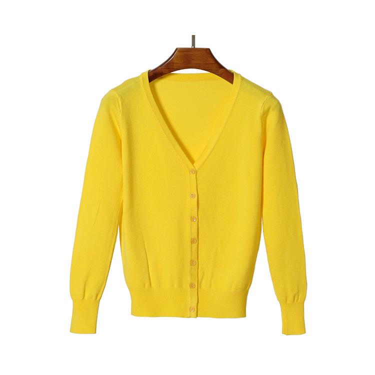 Women V Neck Spring Fall Knit Cardigan Solid Color Long Sleeve Cover Up Thin Sweater Plus Size