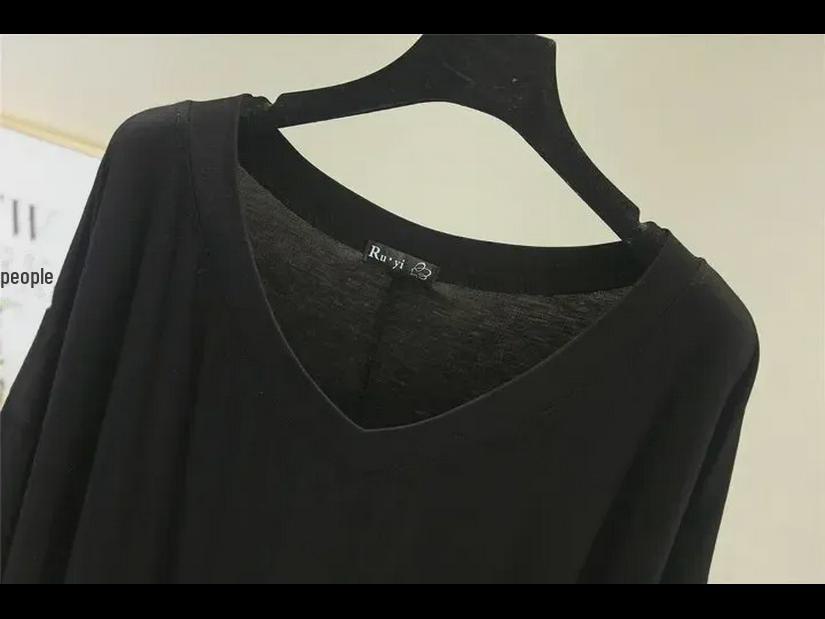 Spring/Summer Modal V-Neck Loose Casual Plus Size Pajama Set